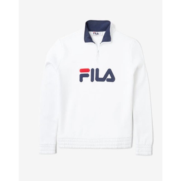 Fila Greer Quarter Zip Pullover, Size Medium, White * Wom254 - Picture 1 of 6